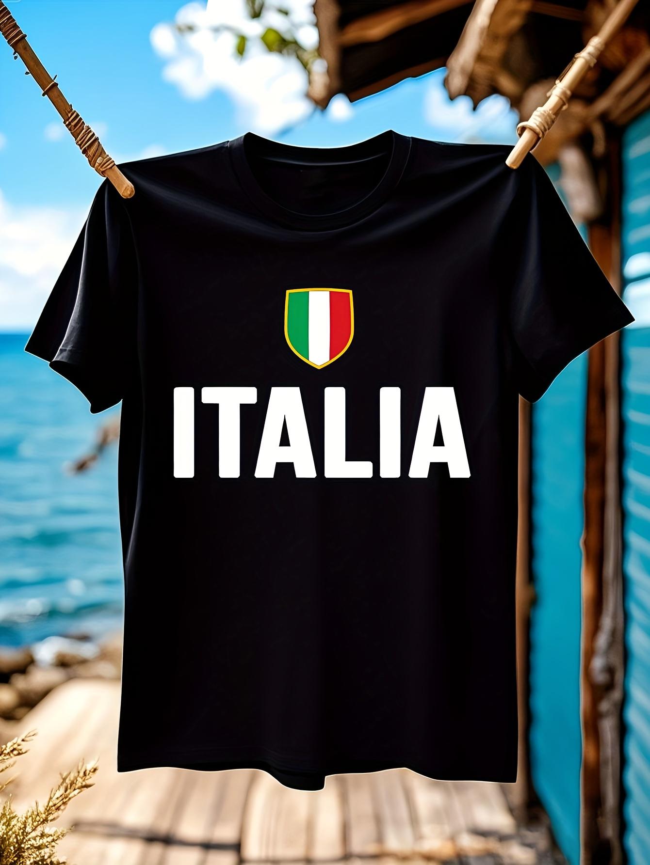 Italia Flag Tshirt Italian Heritage Graphic Tee with Bold... XL