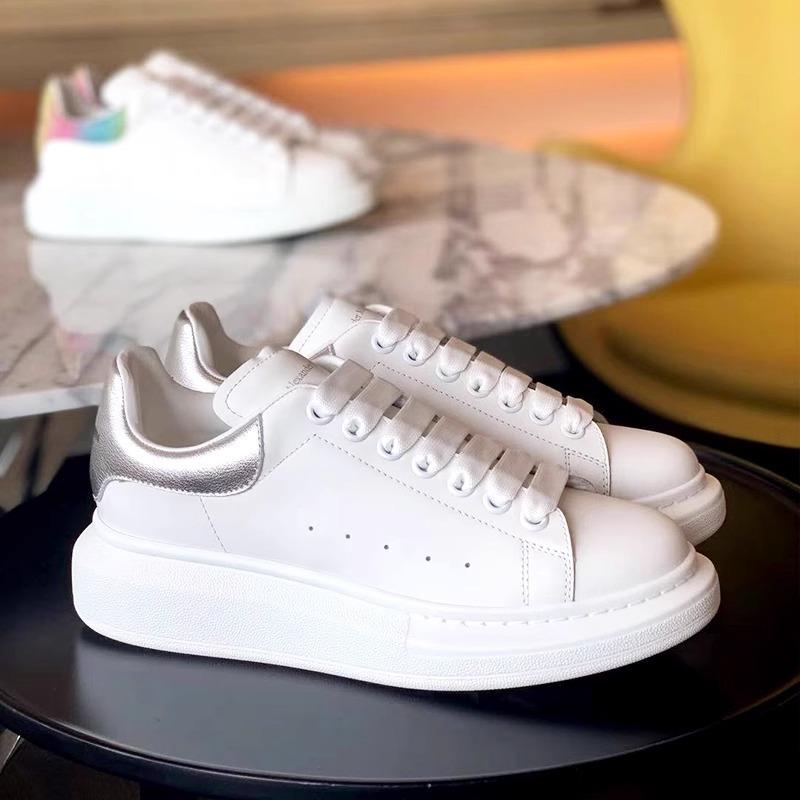 Couple small white shoes men's and women's shoes McQueen casual height increase sports board shoes breathable versatile large size sports casual shoes
