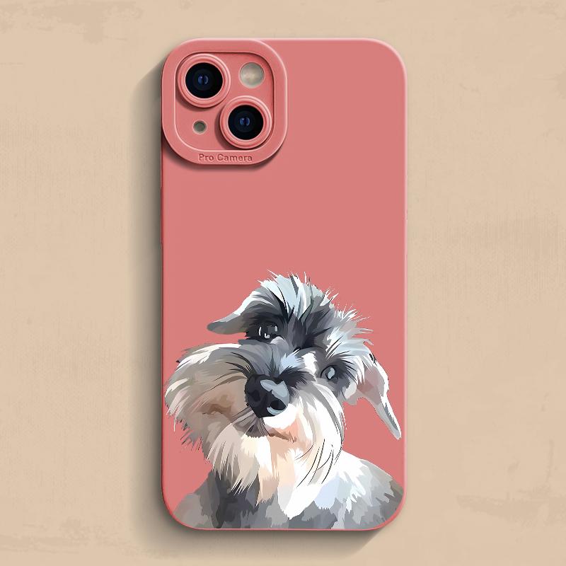 Custodia Carina con Modello di Cane Schnauzer per Samsung Galaxy S25 S24 S23 FE S22 Ultra S21 S20 Plus A15 A35 A54 A55 Cover Antiurto