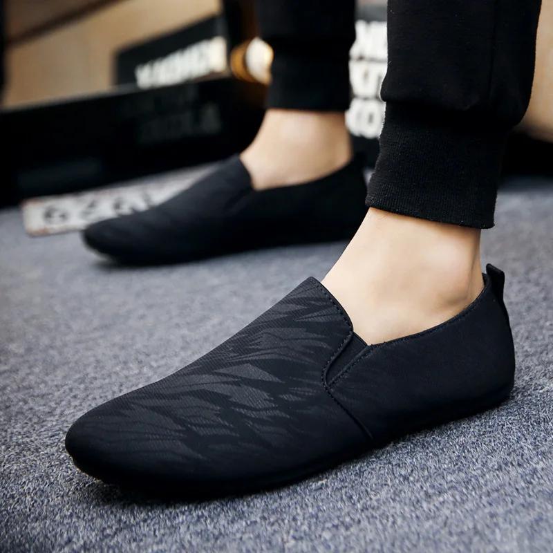 Men Flat Casual Loafers Trend Slip on Sport Shoes Fashion Light Breathable Solid Color Walking Shoes