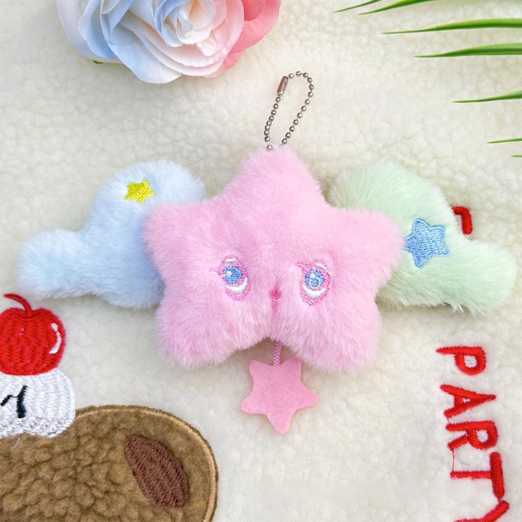 Soft Stuffed Star Wing Keyring Pendant Doll Decoration For Backpacks Or Gifts Plush Key Holder School Bag Accessories