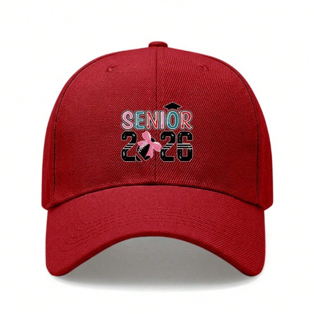 Senior 2026 Baseball Hat - Vintage Washed Look Print Adjustable Sun Cap For Unisex Adults, Lightweight Breathable Polyester Outdoor Sports Hat -