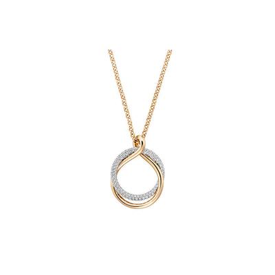 Rose Gold Double Ring Pendant Necklace Women Necklace 5194455