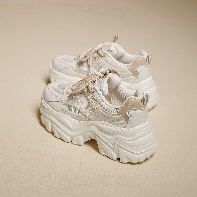 Small Thick-soled Dad Shoes Women's Casual New Summer Thin Mesh Breathable Little White Shoes Heightening Sports Shoes Tide