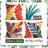 4 Pcs Bohemian Abstract Plants Single-Sided Printed Pillowcase Cushion Cover,Suitable For Living Room,Bedroom,Car Decoration