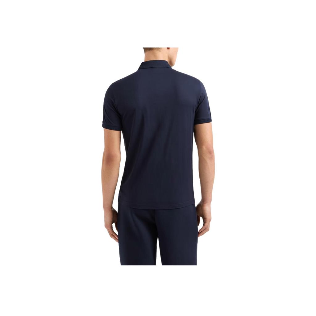 Emporio Armani EA7 Slim Fit Solid Color Polo Shirt Men Tops Navy-Blue 8NPF13-PJRGZ-1562