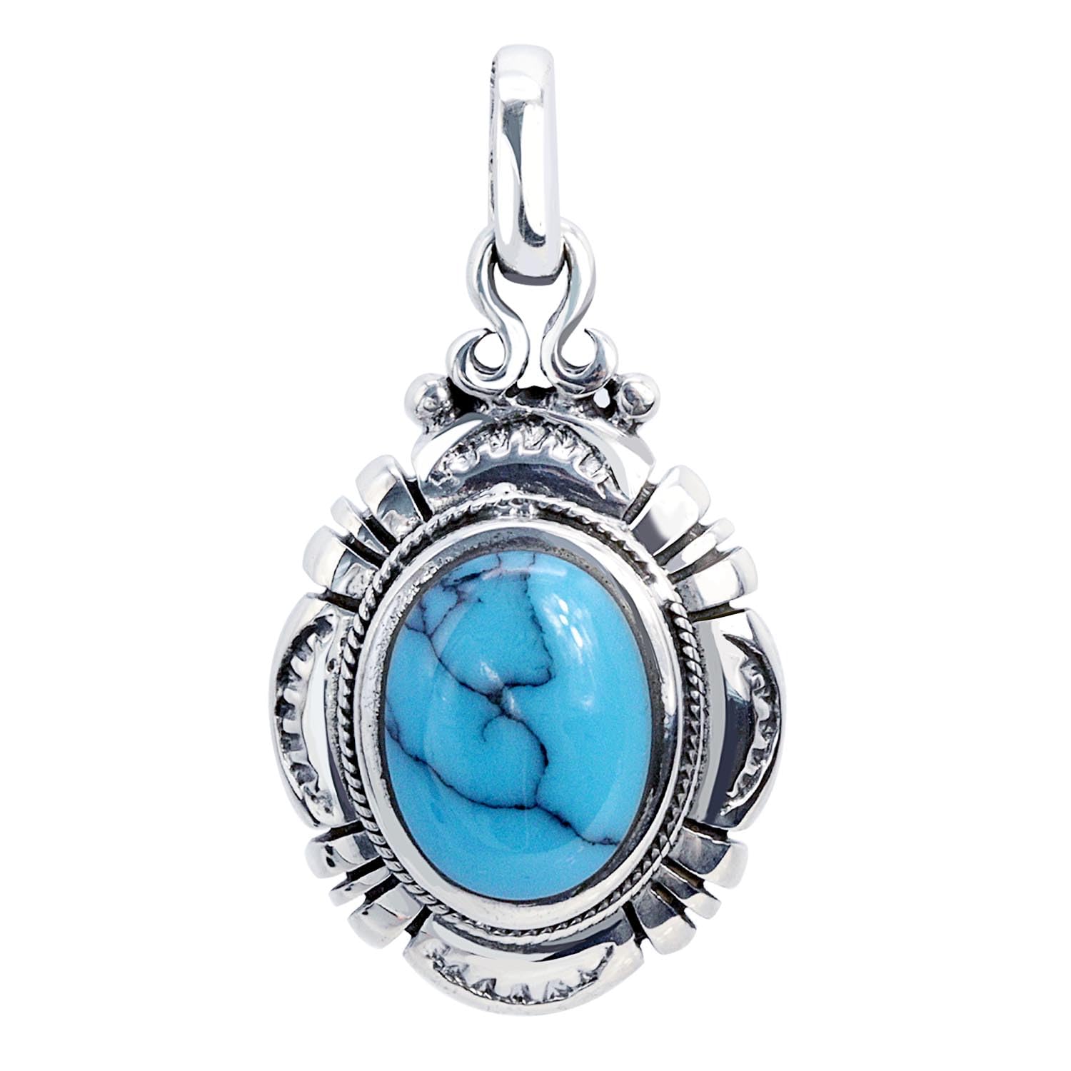 

Pendant Top Howlite Turquoise Silver 925 [Sears] Men s Women s sp01-0026