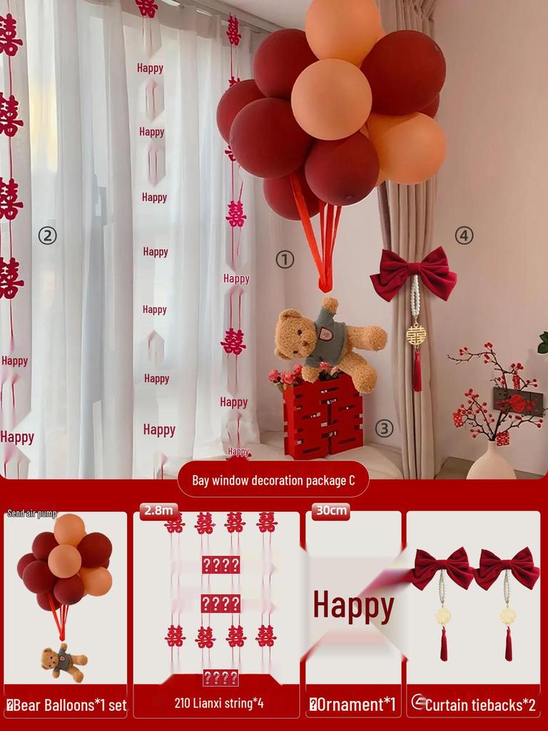 Elegant Red Wedding Tiebacks for Curtains - Perfect for Decorating Living Rooms or Bedrooms