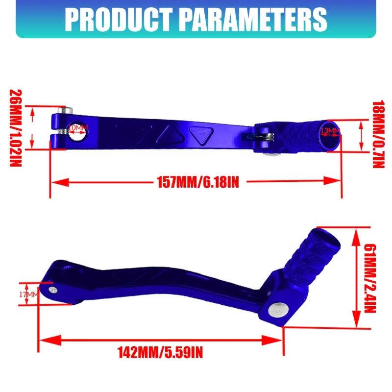 Motorcycle Transmission Gear Shifter Lever with Textured Peg and Metal Body for Replacement Installation Tasks