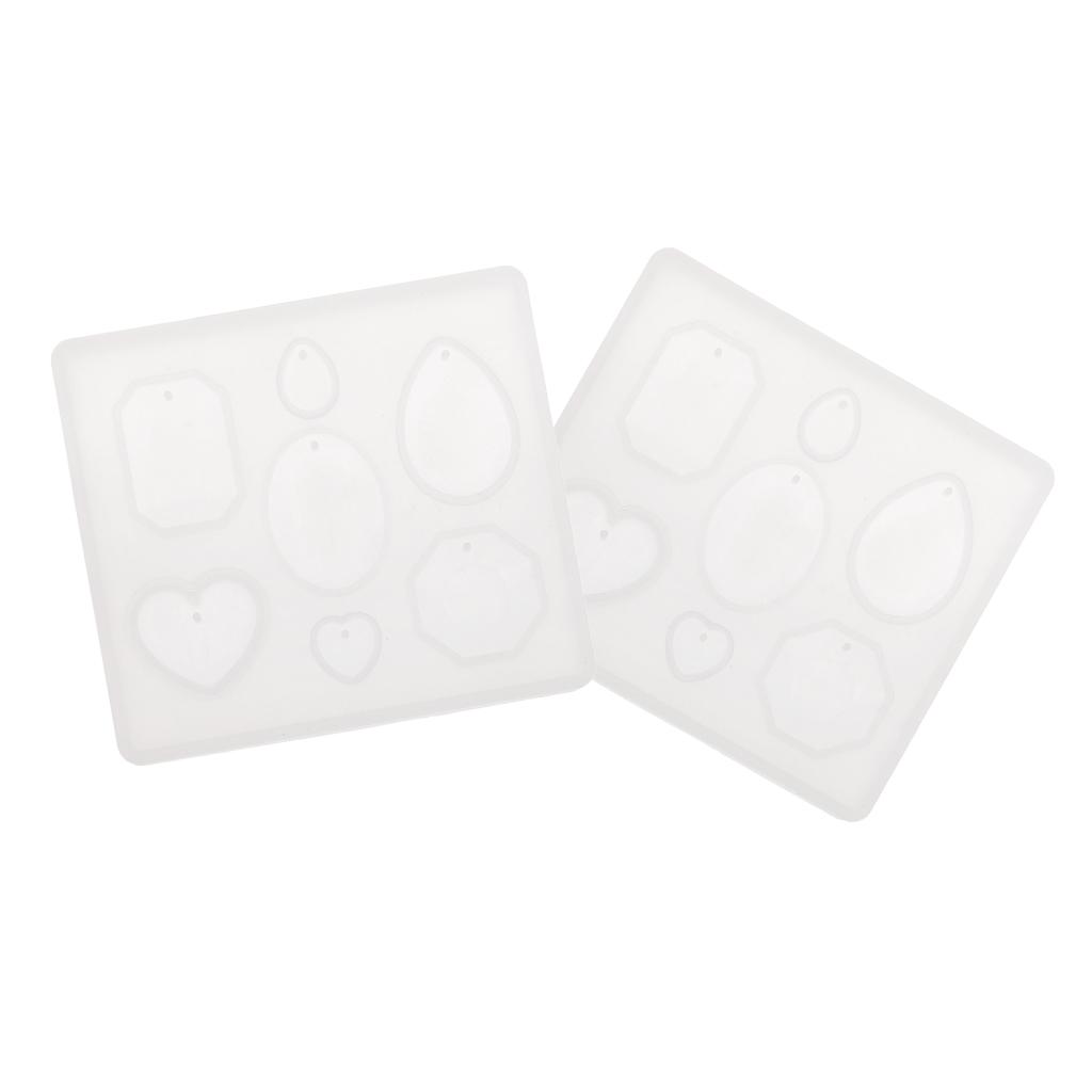 2 Piece Gem Diamond Silicone Pendant Mold DIY Jewelry Resin Craft Mould Tool
