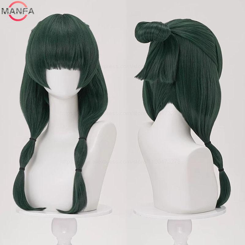 Hoge Kwaliteit Maomao Pruik Anime The Apothecary Diaries Zwartgroen Hittebestendig Synthetisch Haar Anime Pruiken + Pruikkap black