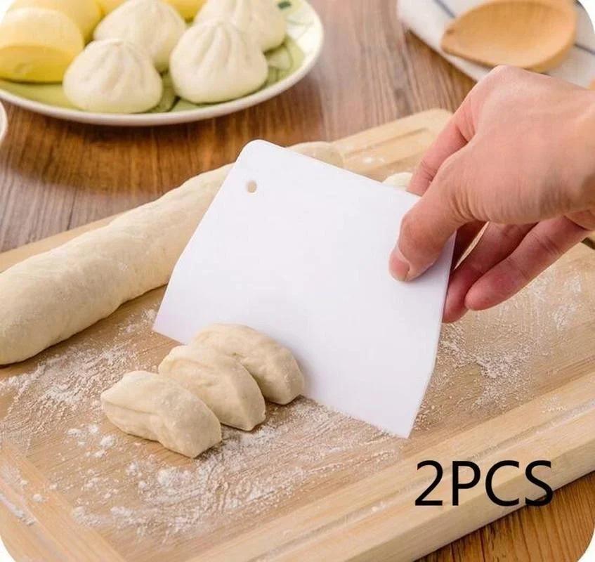 DIY Baking Scraper Butter Knife Cake Scraper for Cakes Christmas Baking Tools 2PCS/SET High Quality Multifunction Dough Cutter