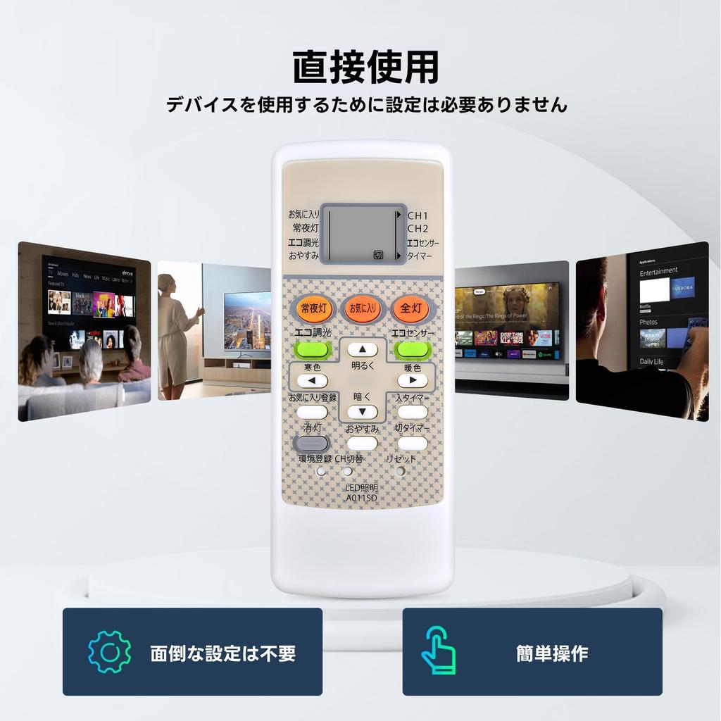 LED Lighting Remote Control A011SD for SHARP LED Ceiling Light Remote Control Compatible with DL-C203V-M, DL-C213V, DL-C213V-M, DL-C303V-M, DL-C313V,
