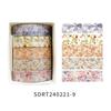 Spring Floral Washi Tape Set - 5 Rolls for Romantic Journals and Collages