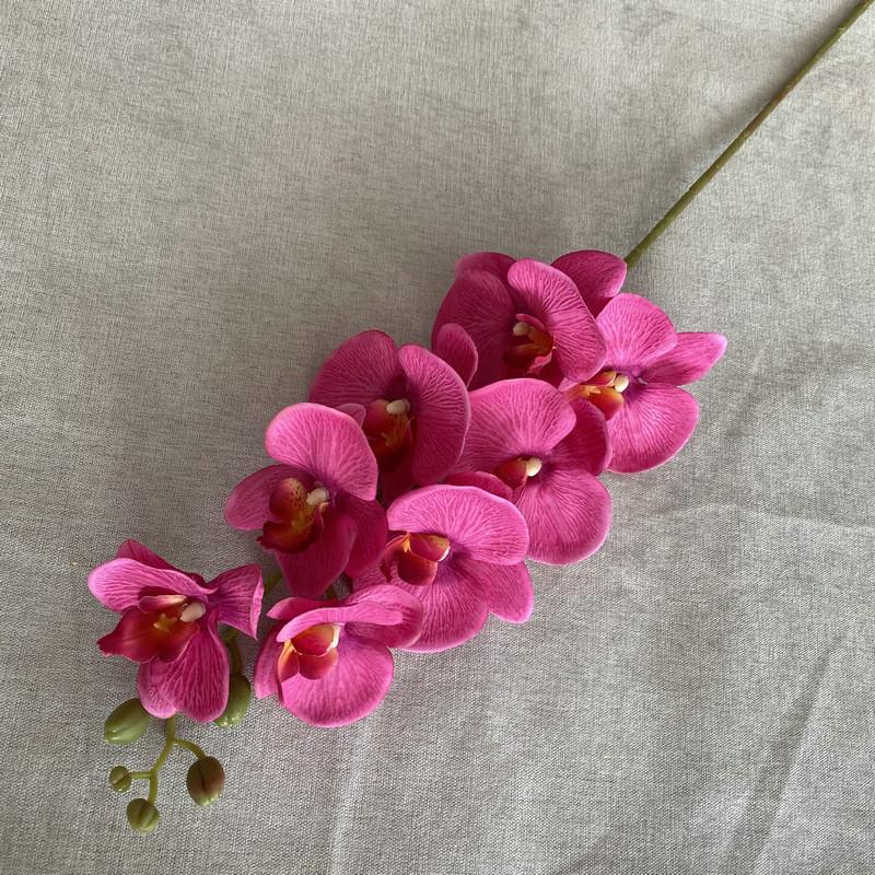 8head Peach Suede Orchid Artificial Plant For Wedding Reception And Home Decor