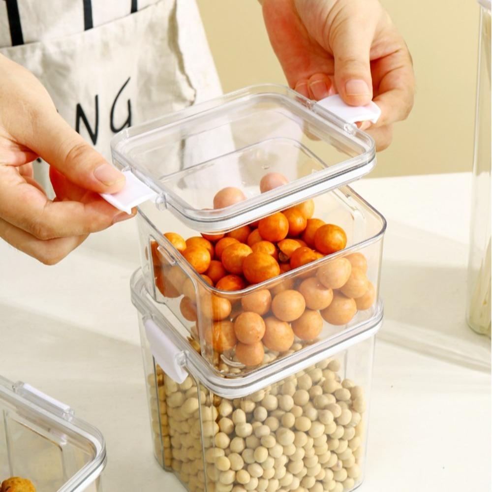 460/700/950/1300/1800ml Multiple Sizes Sealed Can PET and Silica Gel Kitchen Storage Supplies