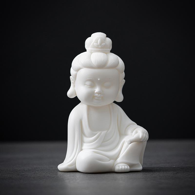 Zen Style Great Sun Tathagata Buddha Ornament Home Ceramic Buddha Statue Car Buddha Tea Pet Decoration Gift