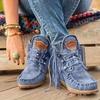 Women's Lace-up Denim Boots for Winter