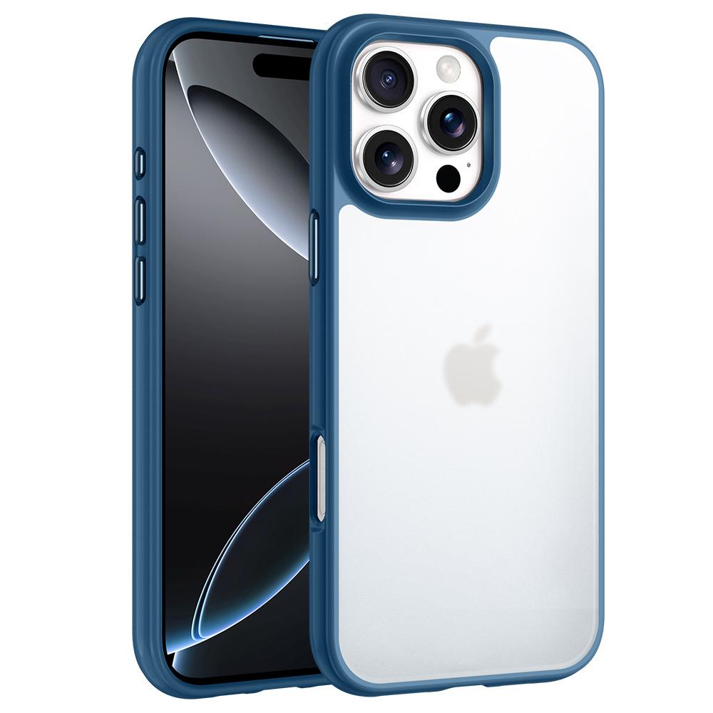Frosted Skin-feeling Transparent Shell Suitable for Apple 16 Four Corner Anti-fall Case 14 IPhone 15 Metal Independent Button