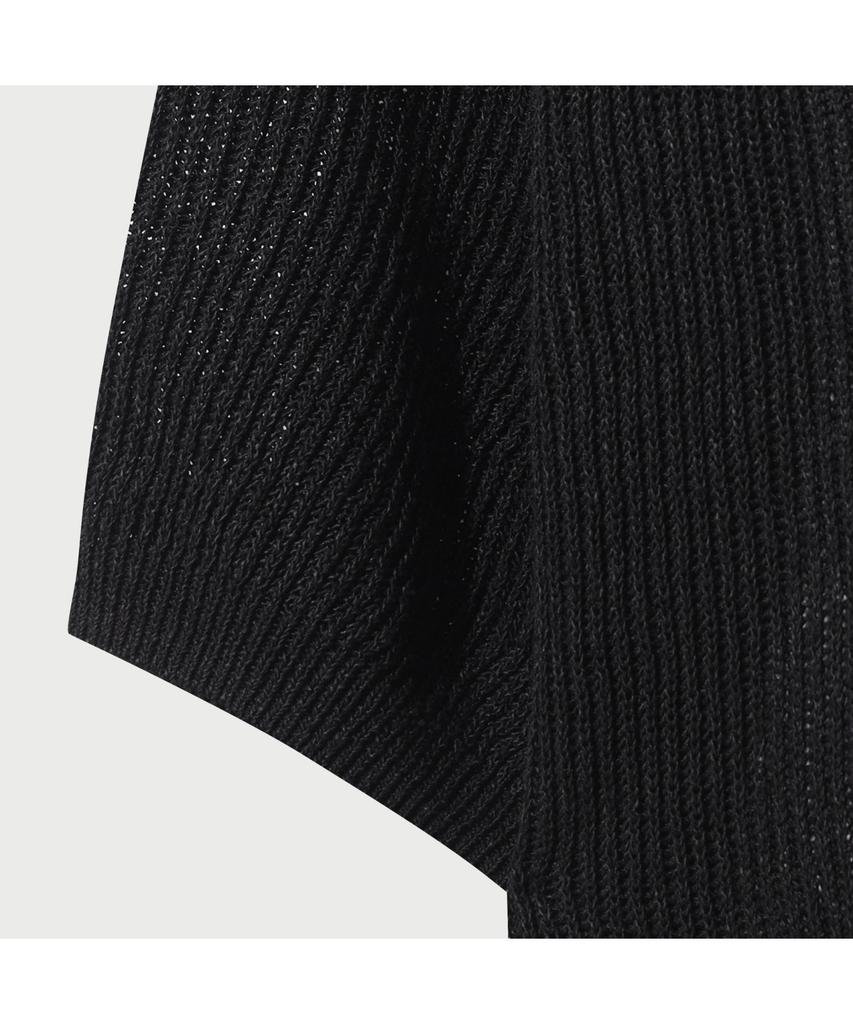 IRO Loom Cool Touch Short Sleeve Collared Knit - Black