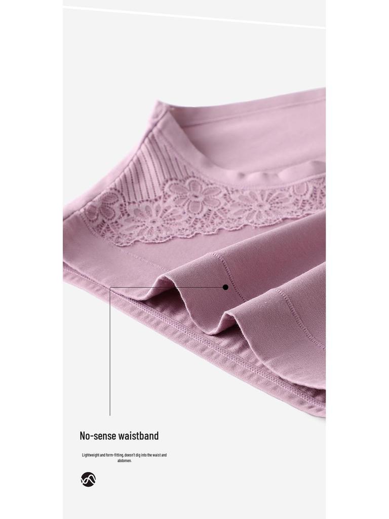 High-Waist Pure Cotton Plus Size Shaping Briefs for Middle-Aged Women with Antibacterial Crotch