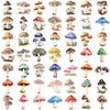 50 Transparent Cartoon Mushroom Sticker Pack Waterproof Transparent PET Manual Material Decorative Guitar Notebook