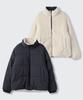 Musinsa Standard Daily Puffer Reversible Fleece Short Padded Jacket [Dark Grey/Cream]