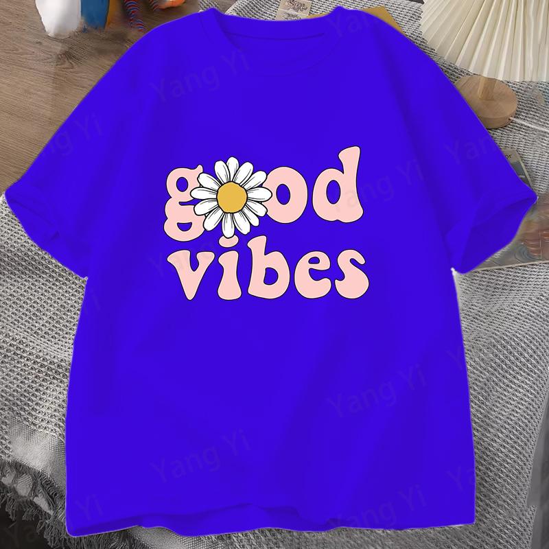 Printed T-shirt, women's casual short-sleeved T-shirt, fashionable letter print top.