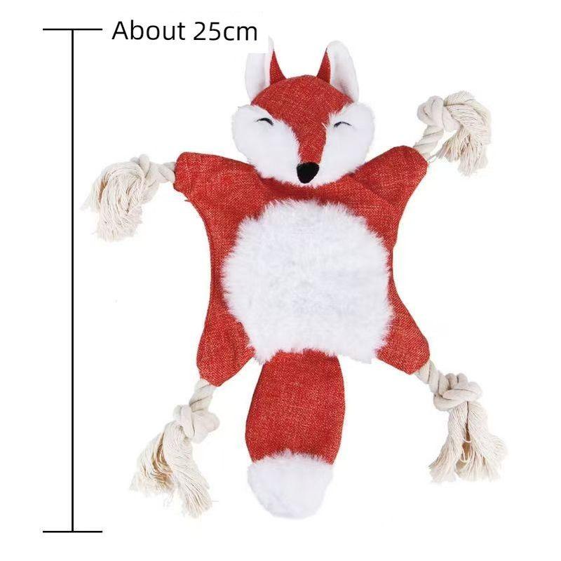 

Pet Dog Toy Modeling Stuffed Educational Bite-Resistant Molar Tooth Cleaning Sound Leather Phone Case Pet Supplies Ringing Paper Toy Fox-New impulse sale