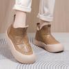 Botas de nieve con plataforma de invierno para mujer, botines hasta el tobillo con forro de piel sintética cálido y antideslizante, botas cortas informales de piel sintética cómodas y peludas para caminar para mujer