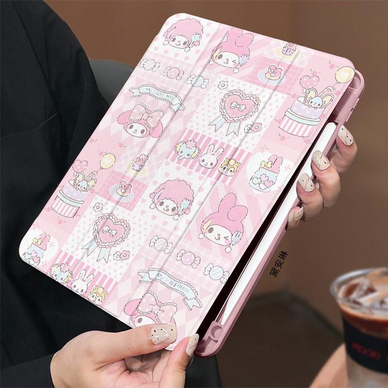 Melody Dot Acrylic IPad Case 11 Inch Air Rotating Pencil Holder