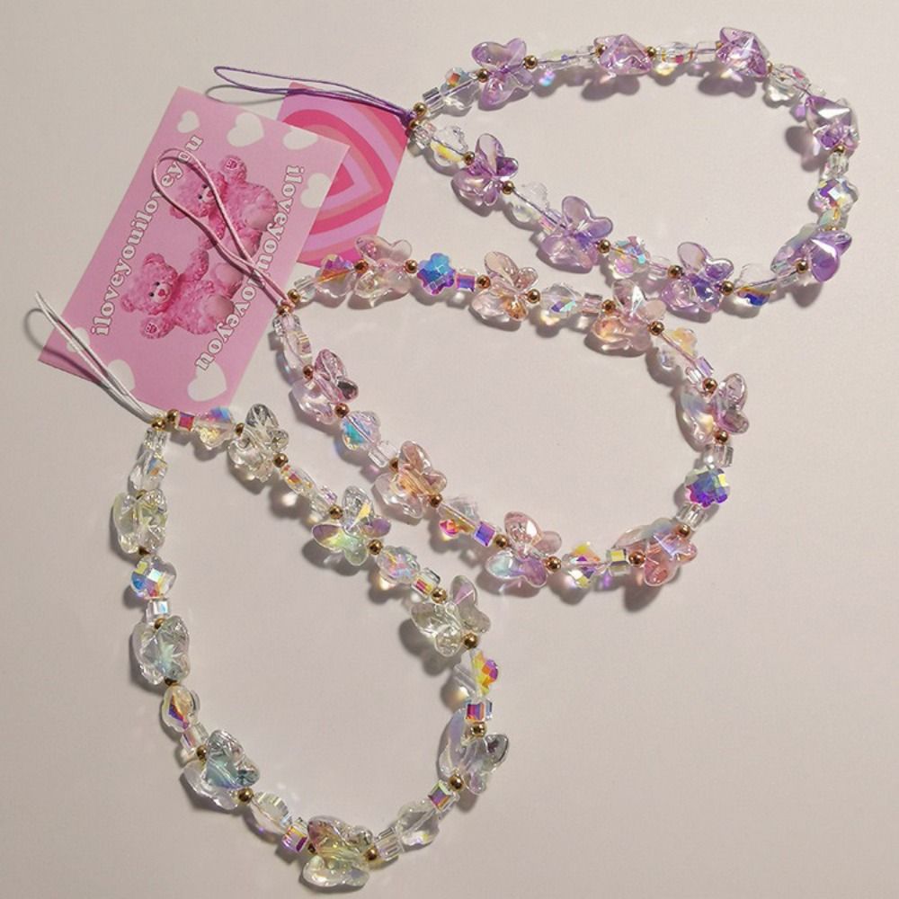 Transparent Y2K Phone Pendant Sweet Girl Phone Lanyard Acrylic Mobile Phone Chain  Keyring Jewelry
