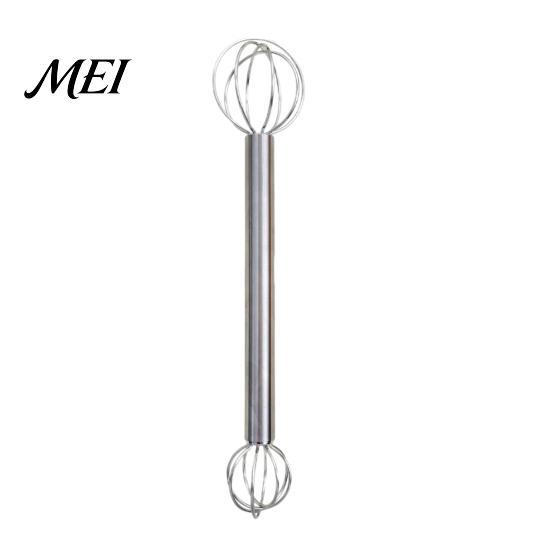 Suppen-Geschmacks-Mischer Doppelkopfwirbel, Edelstahl-Mixer-Stößel, Handmixer Miso-Auflöser-Löffel für Paste, Sahne, Eier, Leicht zu reinigen
