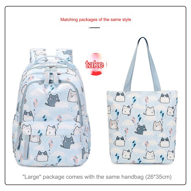 Schooltassen voor Meisjes Leuke Print Kat Schoolrugzak en Handtas Kawaii Kinderrugzak Terug naar School 2024 Mochila Escolar