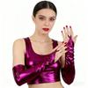 Shiny Patent Leather Black Gloves Cloth Women Gloves Slim Hook Finger Long Gloves  Prom Dress