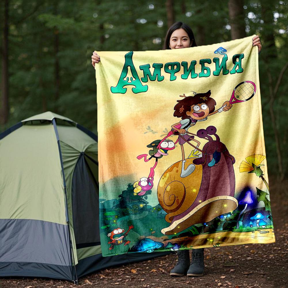 1pc, Disney Amphibia Anne Boonchuy and Friends Blanket, Soft Warm Throw Blanket for Friend, Outdoor Blankets, Living Room, Travel