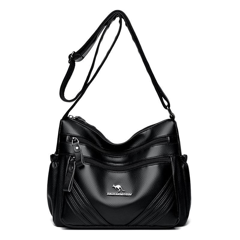 Moderne Leder-Umhängetasche für Damen  großes Fassungsvermögen  weich  tragbar  Crossbody