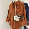 Frühling Herbst Rollkragen Einfarbig Lässig Mode Strickjacke Hemd Damen Langarm Schlicht Alleskönner Bluse Top