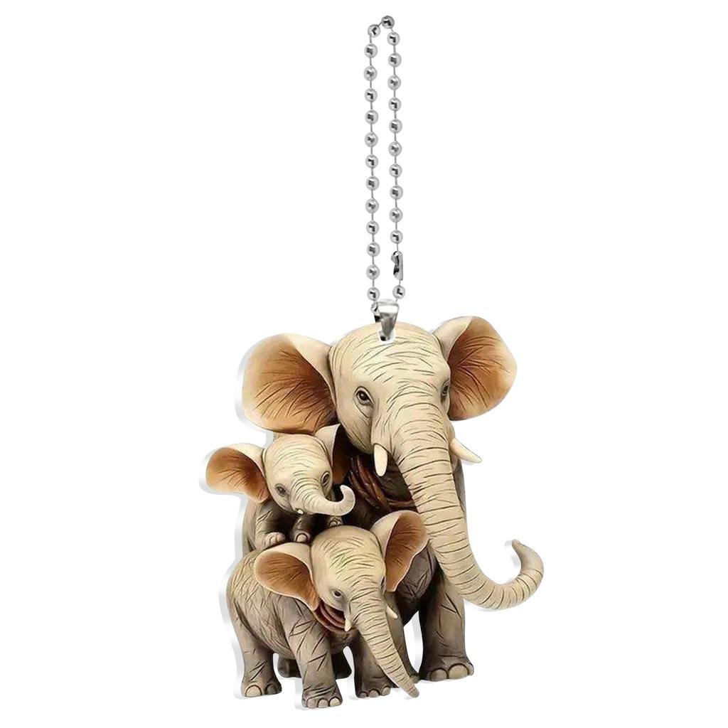 2D søt bil akryl flat bakspeil anheng nøkkelring tilbehør