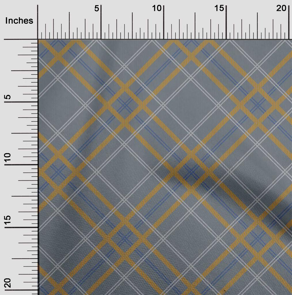 oneOone Cotton Flex Fabric Tartan Check Print Fabric BTY 40 Inch Wide