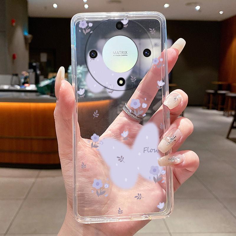 For Honor X50 5G Case Luxury Flower Painted Cover Clear Soft Silicone Phone Case For Honor X 40 50 X40 X50 5G Back Covers Bumper