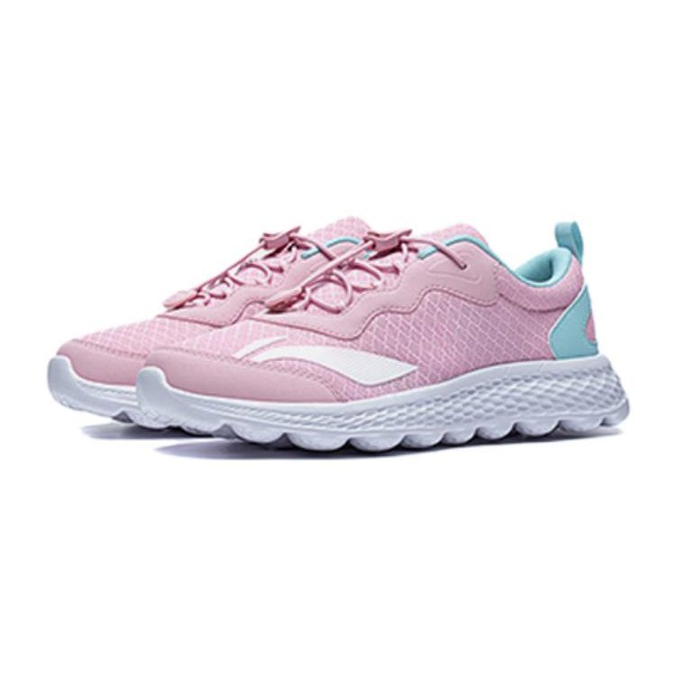 Li Ning Childrens Sports Trend Non-Slip Lightweight Rebound Running Shoes Kids Sneakers Light-Pink Cherry-Blossom-Pink YKFR024-8