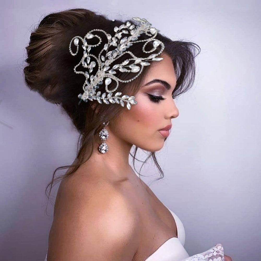 Handmade Bridal Headpiece Rhinestone Bridal Headband Elegant Hair Jewelry Wedding Day
