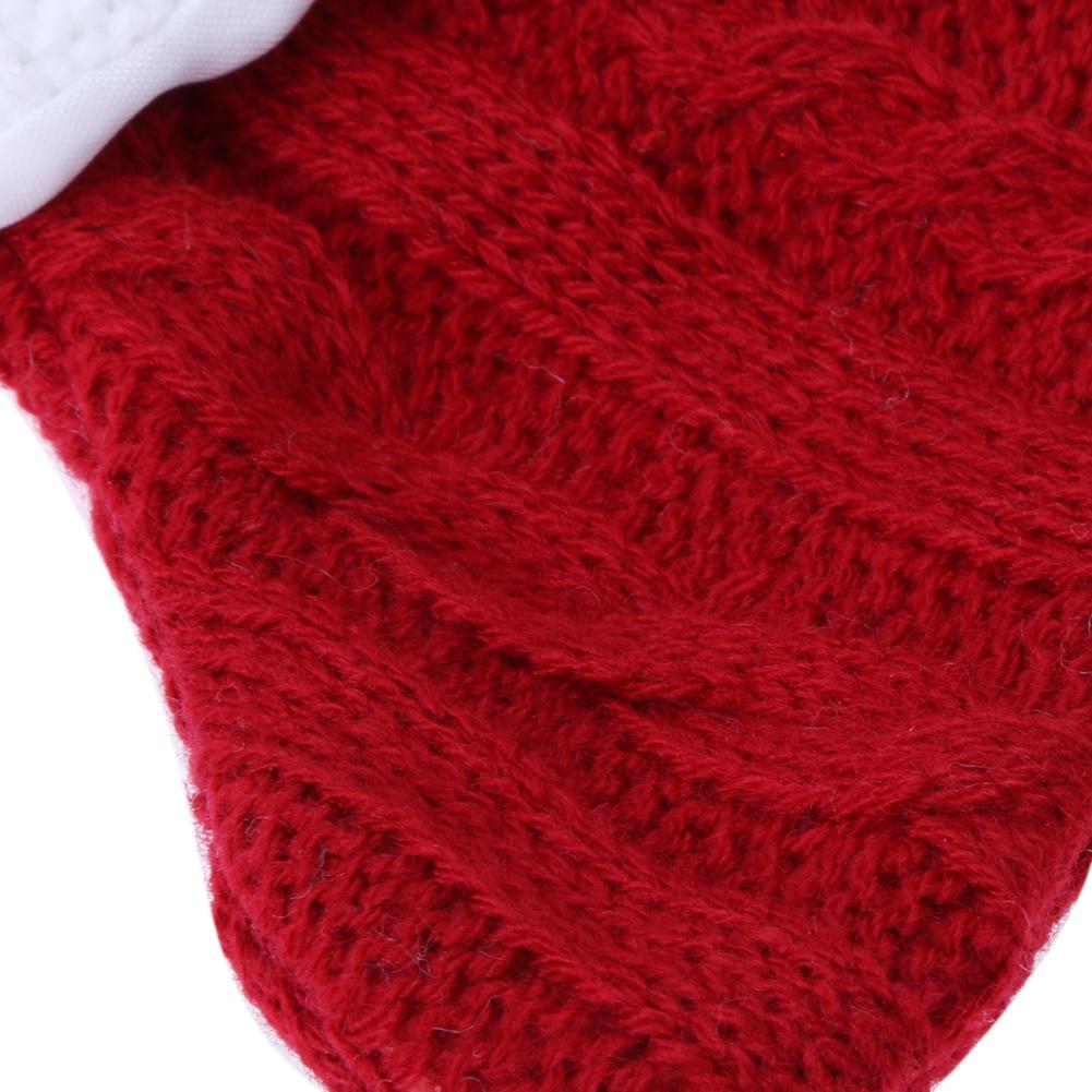6Pcs Christmas Cutlery Socks Silverware Holder Adorable Knitting Stockings Decorative Santa Cutlery Bag for Xmas Tree Fireplace