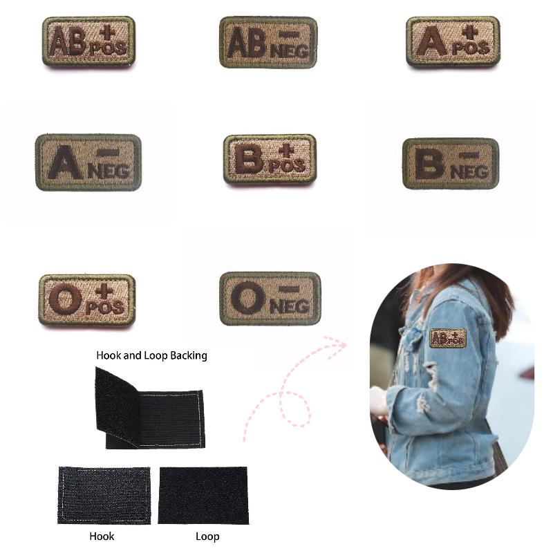 Badge Blood Type Velcro Embroidery Patch Clothing Backpack Accessory Decoration