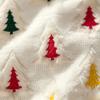 2pcs Christmas Tree Embroidered Plush Throw Pillow Covers Vintage Cute Soft Cozy Cushion Covers for Christmas Bedroom Sofa Decor Without Pillow Core