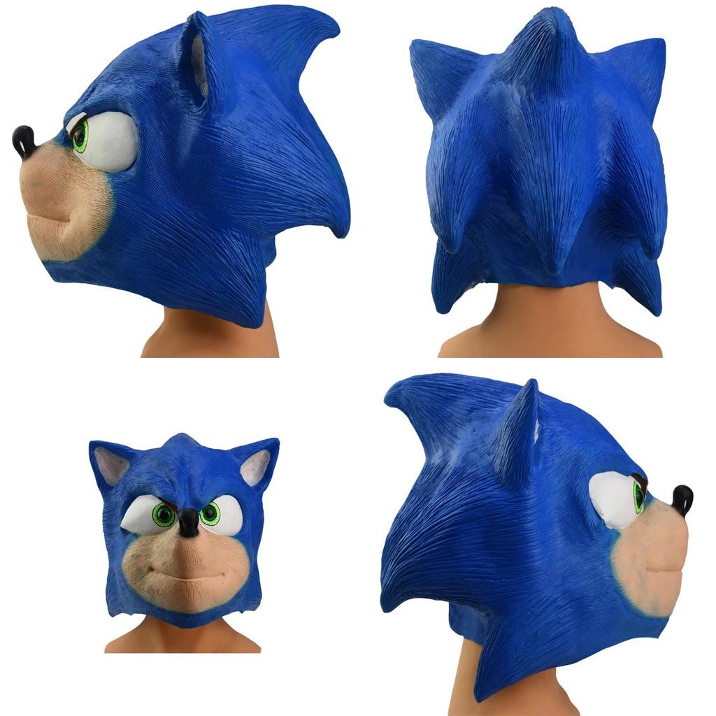 Sonic the Hedgehog Maske Realistisch und Atmungsaktiv Halloween Party Requisite
