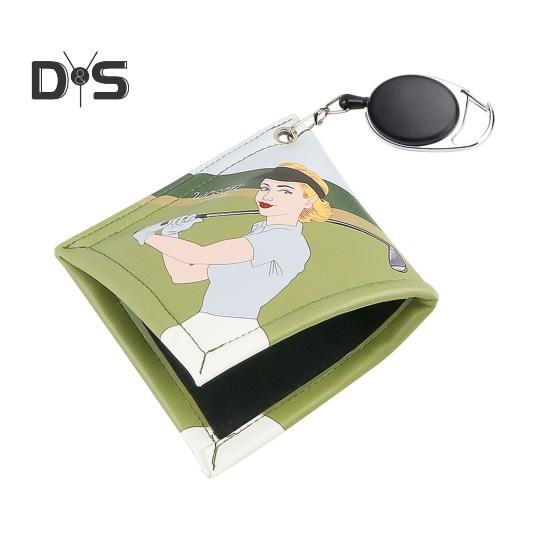 

Полотенце для гольфа, чистящая салфетка для головки клюшки, с пряжкой-крючком, впитывающая воду салфетка для гольфа, полотенце для гольфа, аксессуар для гольфа зелёный