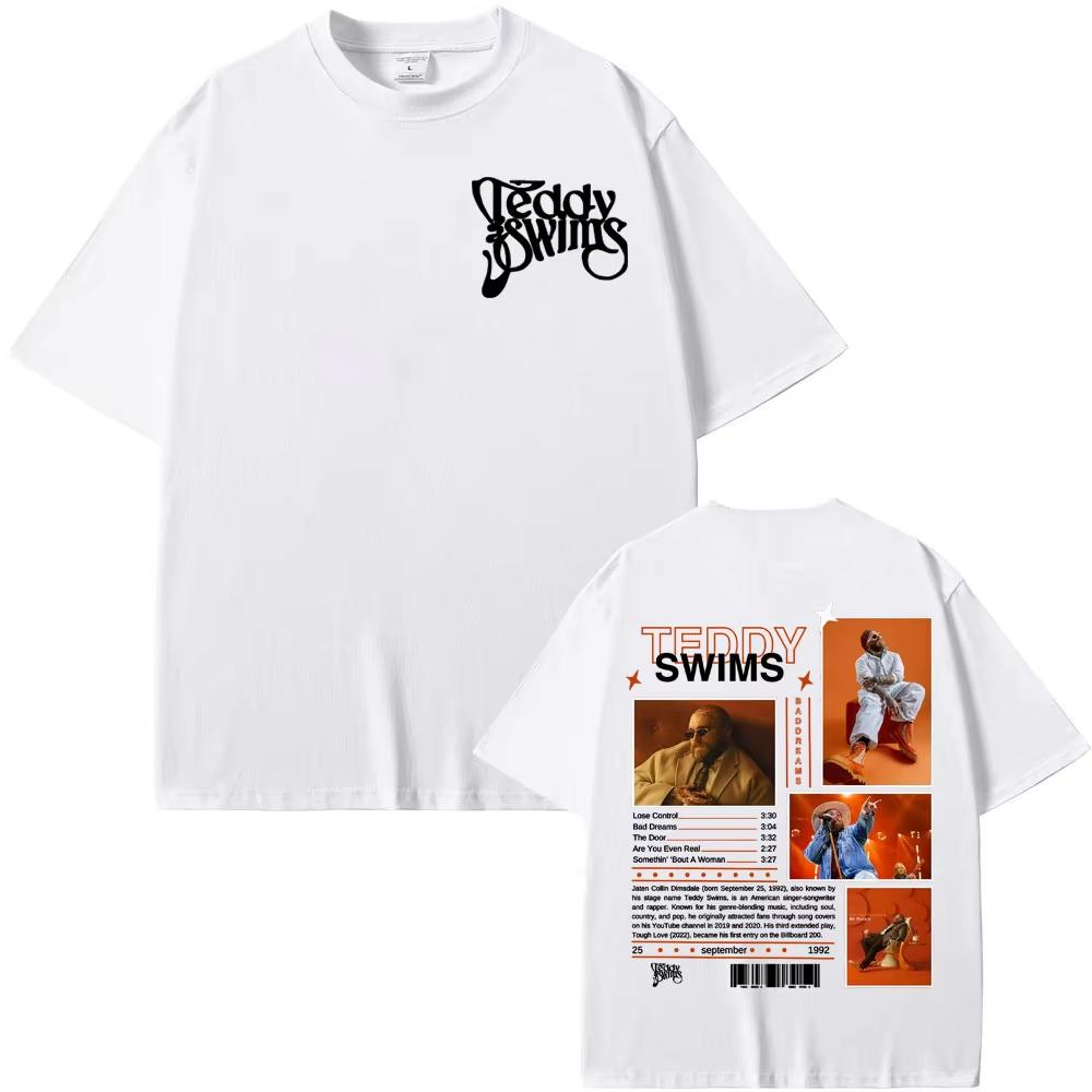 Rapper Teddy Swims Album 2026 Tour Cover T Shirts Unisex Clothing Retro FashionTshirt Hip Hop Punk High Quality T Shirt