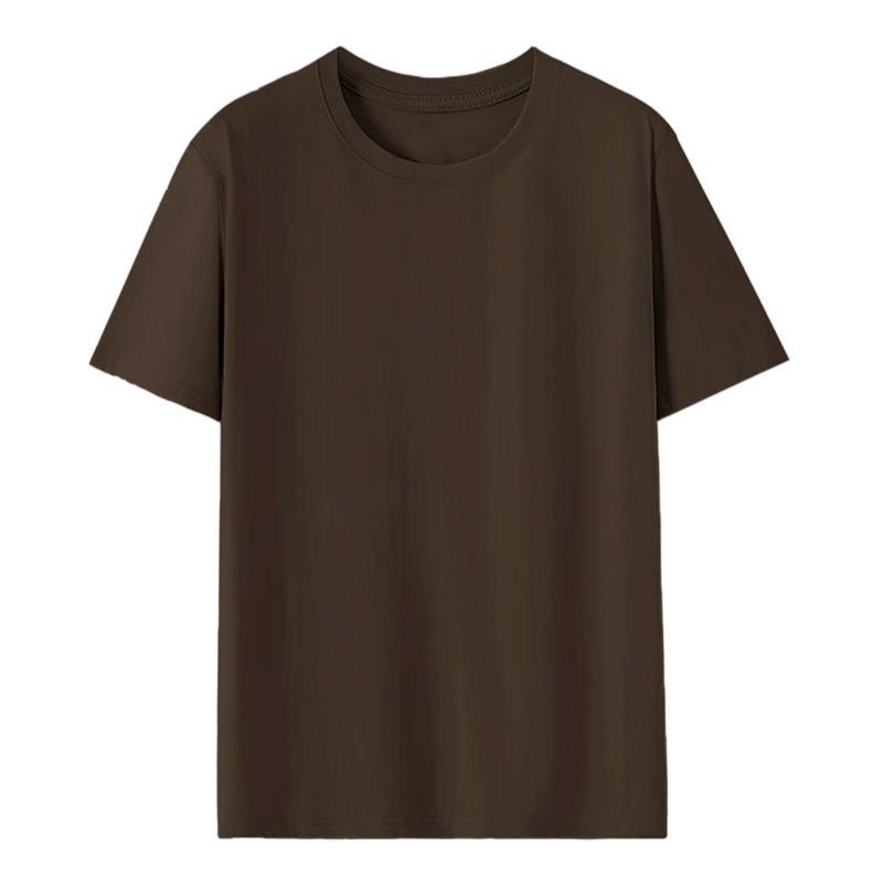 Pure cotton T-shirt women's round neck short-sleeved T-shirt logo advertising shirt group clothing trendy brand women's top solid color clothes
